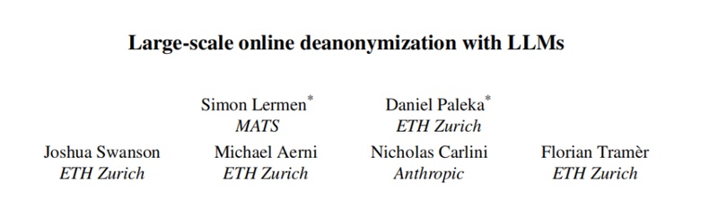  匿名网络身份面临新挑战；大模型快速锁定真实用户，隐私保护需重新审视。 IT技术 匿名网络身份面临新挑战；大模型快速锁定真实用户，隐私保护需重新审视。 IT技术
