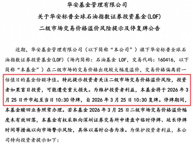 油气主题基金交易热度持续攀升;多家机构密集提示溢价风险,交易所及时实施临时停牌以维护市场稳定。 股票财经