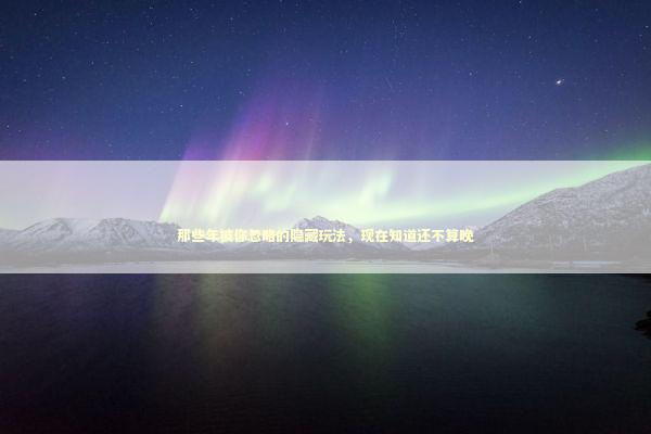 那些年被你忽略的隐藏玩法，现在知道还不算晚